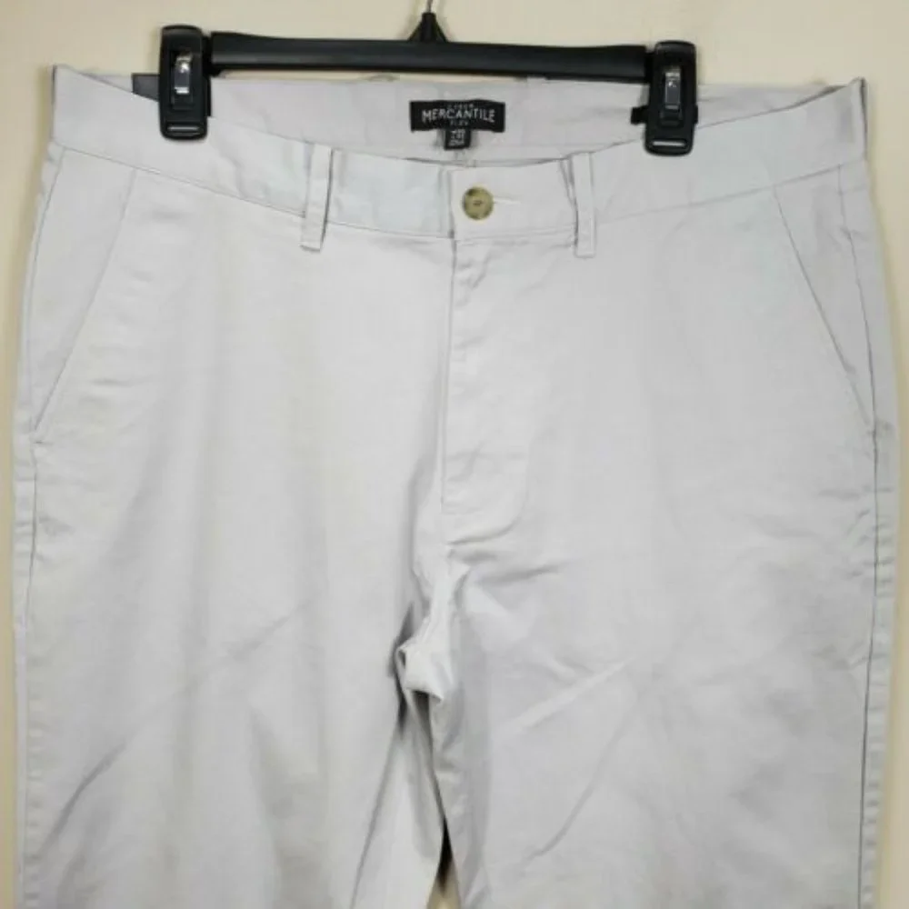 J Crew Mercantile Flex Straight OGR flat front pants 35x32 zip pockets men H3186